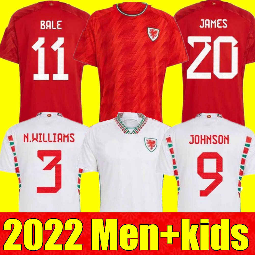 

Wales soccer jerseys 2022 world cup BALE Welsh football shirts Men kids kit JOHNSON JAMES N.WILLIAMS RODON T.ROBERTS CABANGO LEVITT MOORE THOMAS jersey, Home+world cup patch