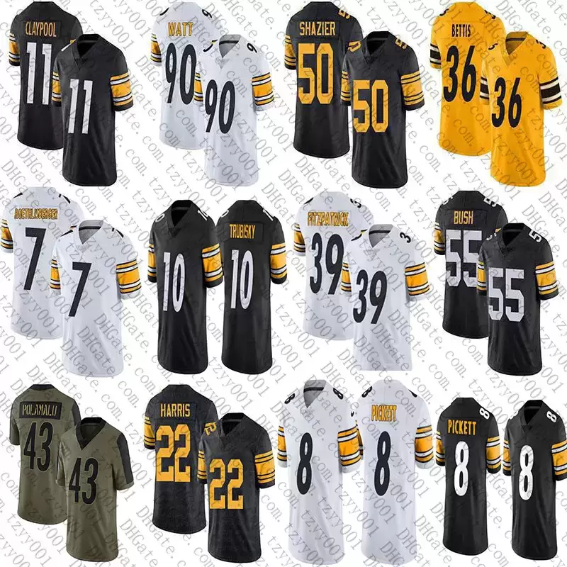 

College wear 8 Kenny Pickett 90 TJ Watt 14 George Pickens Football Jerseys Mitchell Trubisky Najee Harris Pat Freiermuth Chase Claypool Dion, Youth