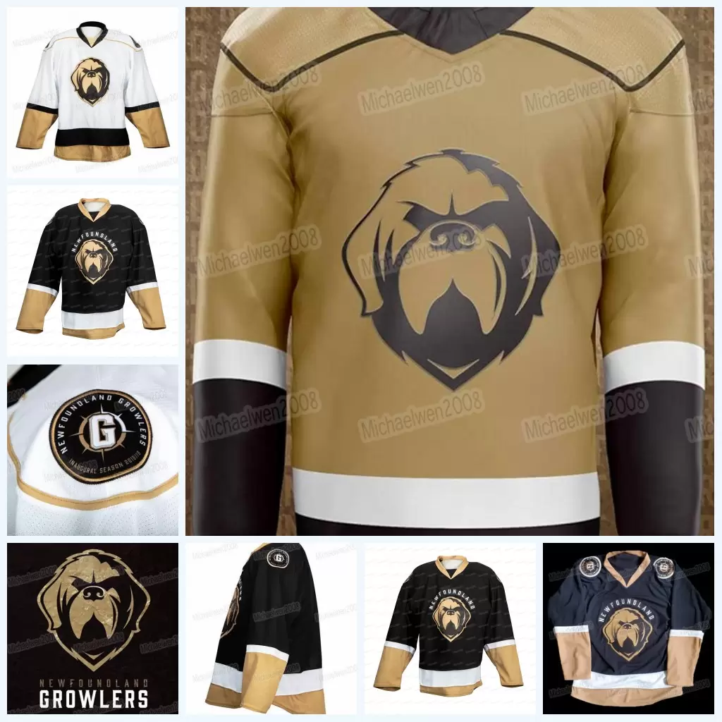 

Newfoundland Growlers 2021 Third Hockey Jersey Trey Bradle Brady Ferguson Justin Brazeau Matt Bradley Marcus Power Giorgio Estephan Todd Ski, Youth white