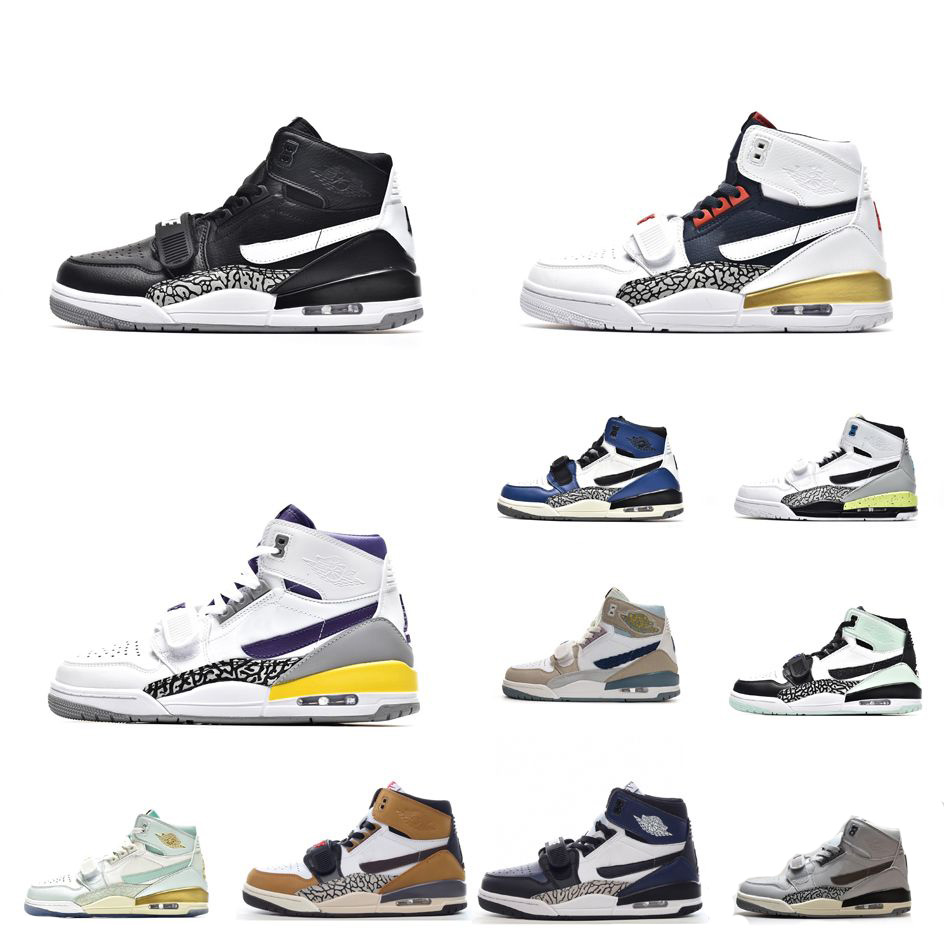 

Mens jumpman legacy 312 high top basketball shoes youth kids Black cements Lakers Dream Team Midnight navy Grey sneakers tennis, 1#