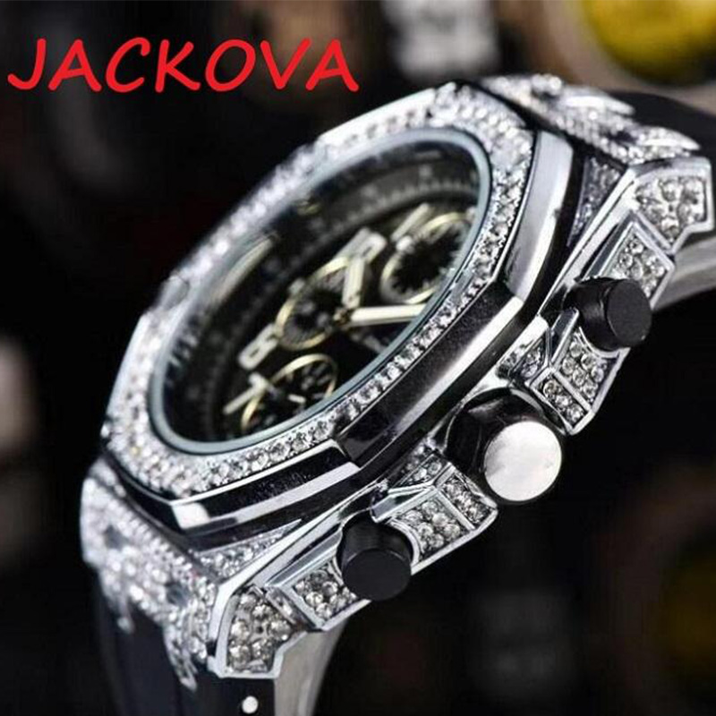 Mens Dwellers Watches Classic Design Diamond Iced Out Watch Quartz Movement Men Sport Wristwatch Gift Clock Shinning Stopwatch Timer-image-810497444