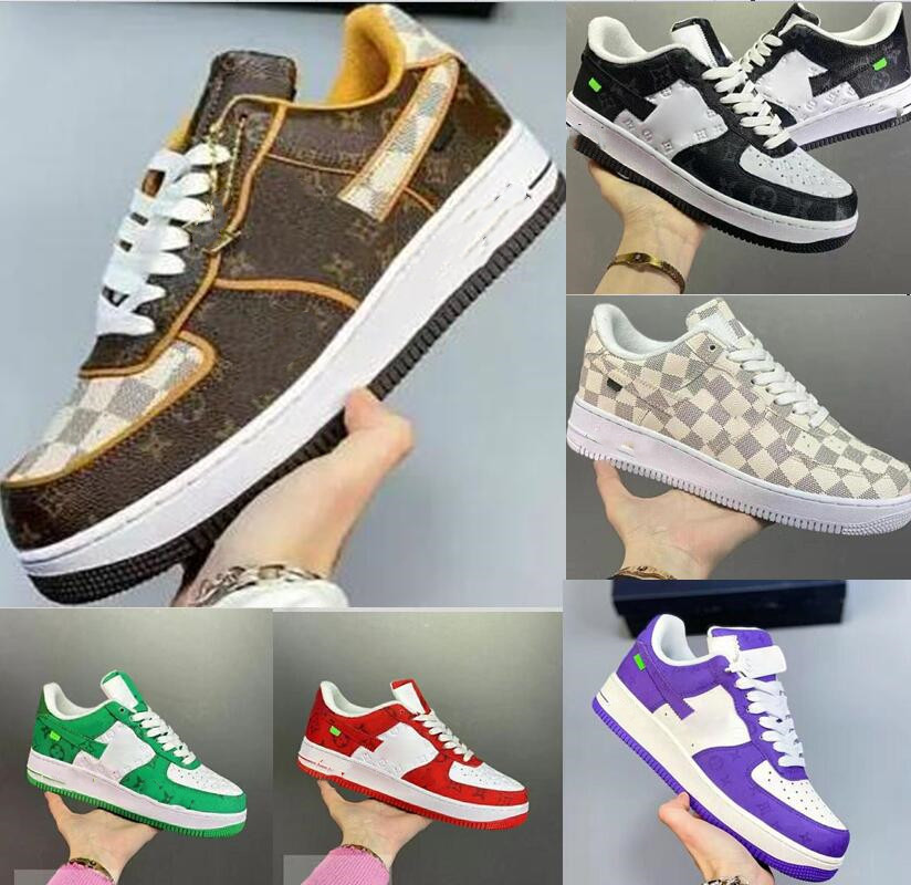 

New WHITE Low Mens Casual Shoes MCA University Blue Designers Sneakers one shoes Size 36-45, Box