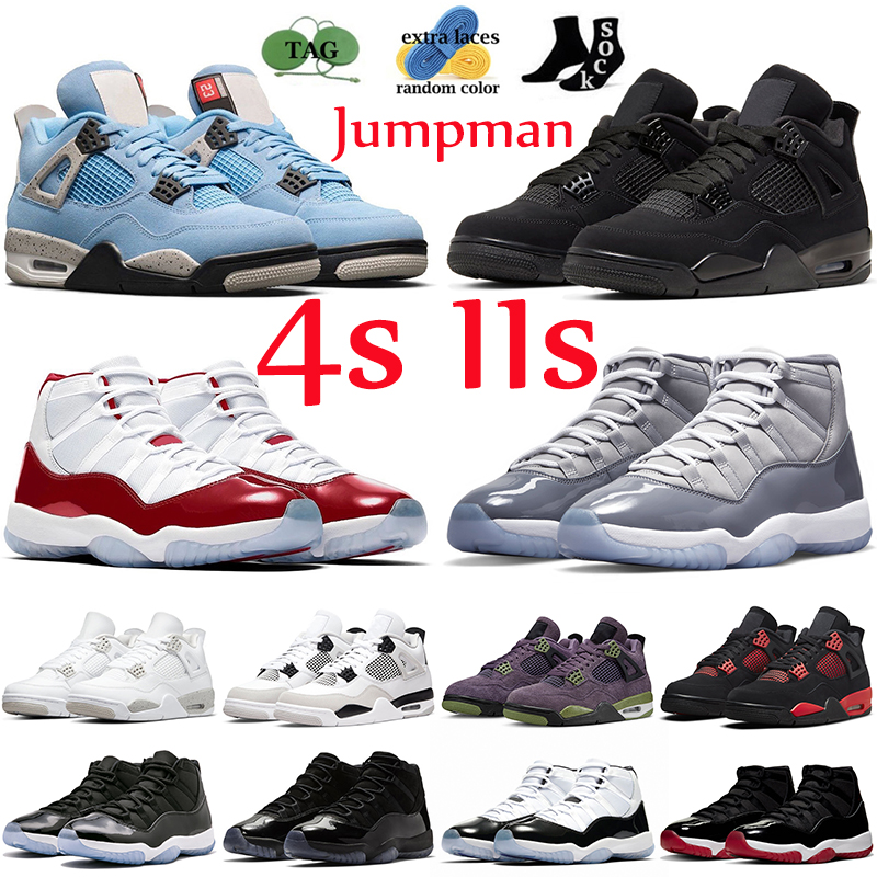 

Jumpman Retro 4 11 Basketball Shoes 4s 11s Sneakers Black Cat Canvas University Blue Cool Grey Red Thunder Canyon Purple Cherry Concord Mens Outdoor Sports Trainers, 11s win like 82