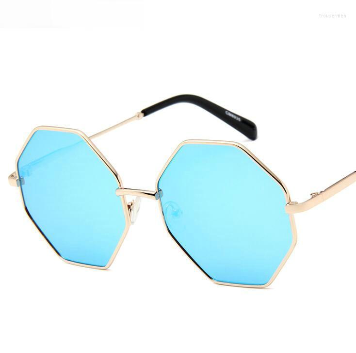 

Sunglasses 2022 Retro Polygon Women Personality Octagon Metal Colorful Mirror For Men Shades