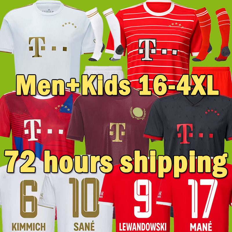 

XXXL 4XL 22 23 KIMMICH SANE soccer jerseys BAYERNS MUNICH MULLER DE LIGT DAVIES HERNANDEZ GNABRY GORETZKA 2022 2023 COMAN MANE Football Uniforms ship within 72 hrs, 22-23 third patch