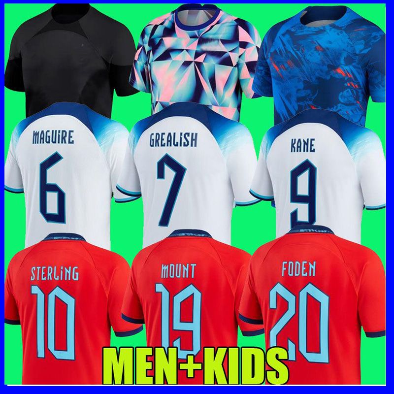 

22 23 World Cup soccer jersey RASHFORD MEAD GREALISH STERLING SANCHO MOUNT SAKA ENGlAND 2022 Kids kit Men national football shirts 562902 jersey maillot de foot, Grey