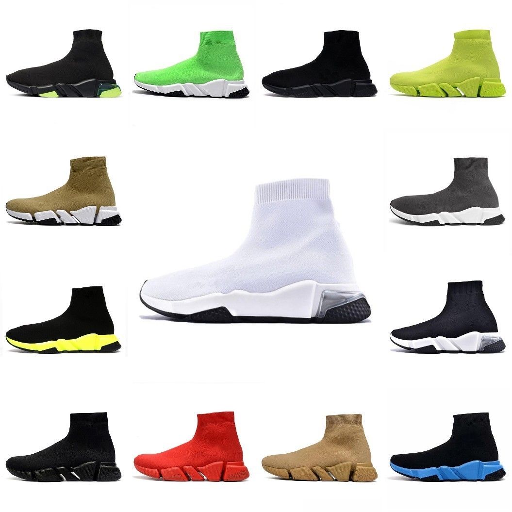 

2022 Speeds 2.0 1.0 Shoe Platform Sneaker Men Women Designer Tripler Paris Socks Boots Black White Blue Light Sliver Ruby Graffiti Vintage, 027 36-45 triple white