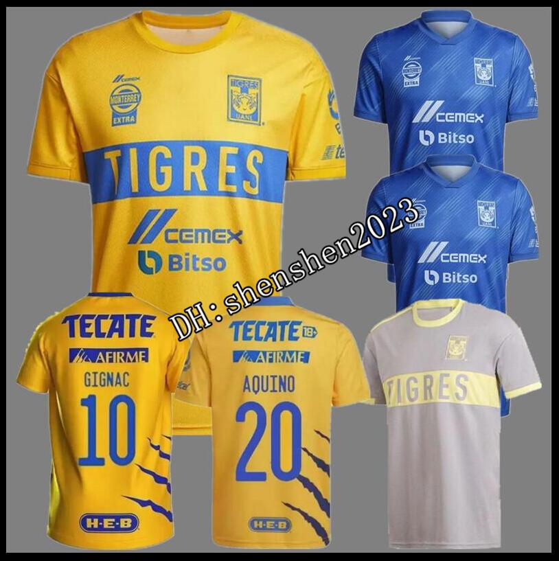 

LIGA MX Tigres UANL soccer jerseys 22/23 7 stars home away third GK THAUVIN GIGNAC NICO LOPEZ VARGAS 2022 2023 L.FERNANDEZ PIZARRO men women kit football shirts, 22-23 home +patch