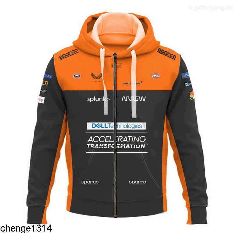 Men's Down Parkas Jackets Hot McLaren Hoodie Formula One Team Car Racing 3D Print Gulf Men Women Fashion Zipper Sweatshirt Children Spring J