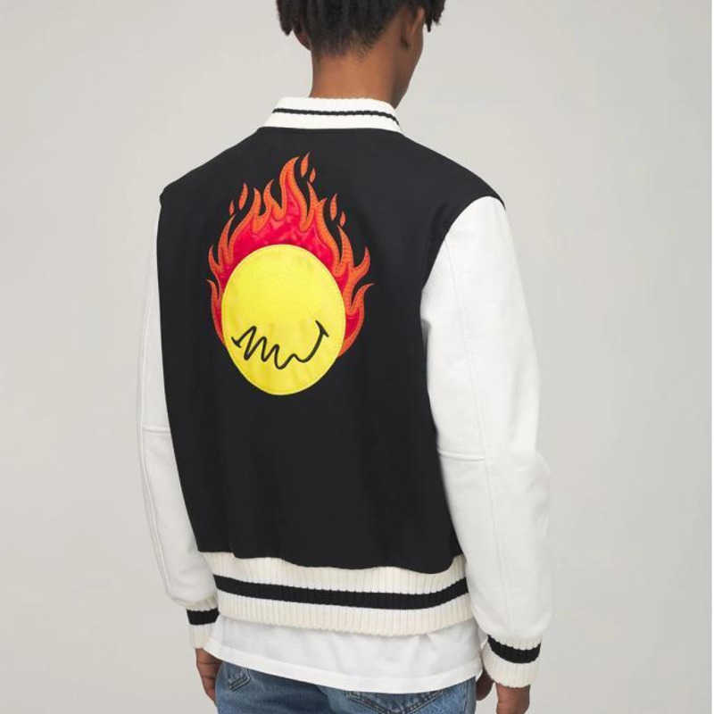 

American mens hip-hop college jacket palm designer baseball jackets embroidered cardigan coat men women casual sportswear, Black
