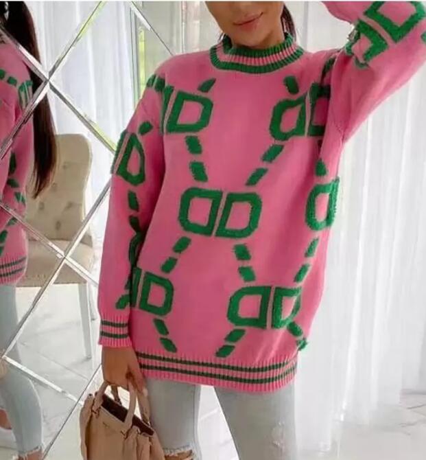 

Women' Sweaters Knitted Print Womens Loose Sweater Pullovers 2023g Winter New Long Sleeve Mock-neck Patchwork Knitwear Ladies Casual Lady Jumpe, White