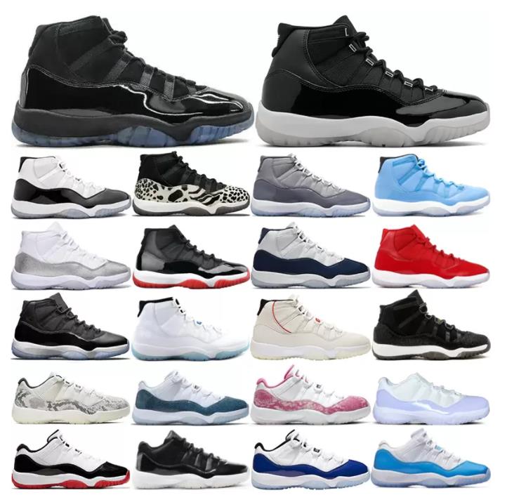 

High Basketball Shoes Woman Jumpman 11 Sneakers Mens Trainers Concord Platinum Tint Barons Legend Blue Low Bred Cherry 11S Space Jam Cap And Gown 25Th Anniversary, 32