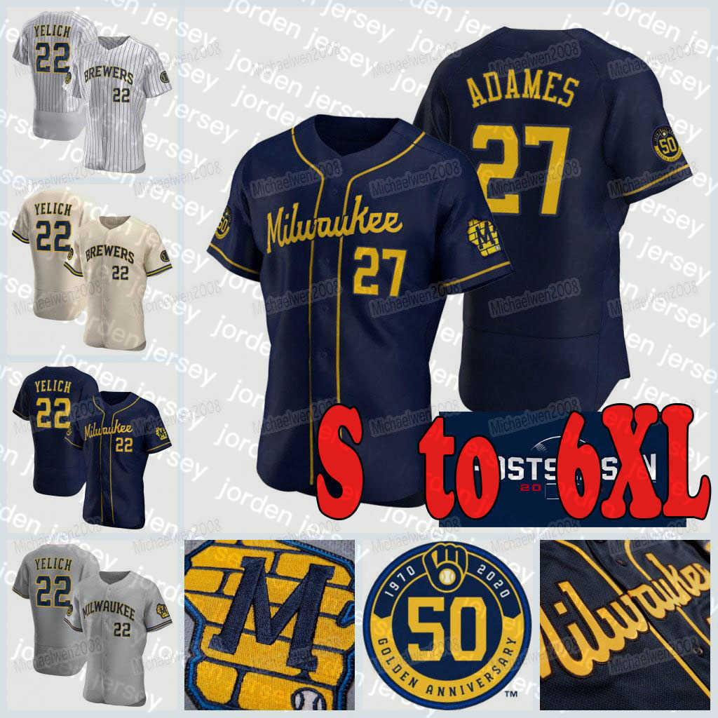

NEW College Baseball Wears Brewers 2021 Big And Tall Jersey 27 Willy Adames Rowdy Tellez Freddy Peralta Luis Urias Omar Narvaez Christian Ye, Mens cool base white