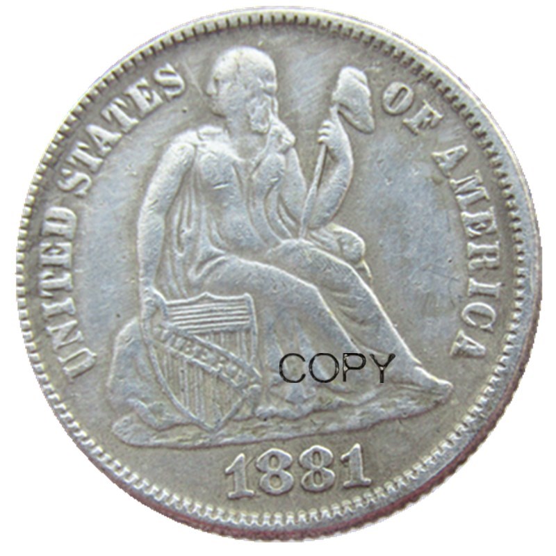 

US Liberty Seated Dime 1881 P/S Craft Silver Plated Copy Coins metal dies manufacturing factory Price