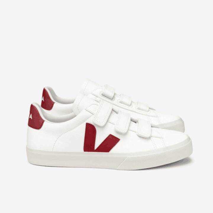 

Dress Shoes Veja fashion Recife series low top white men's and women's casual leather shoes the same for lovers, Wine red tail wine red v new velcro