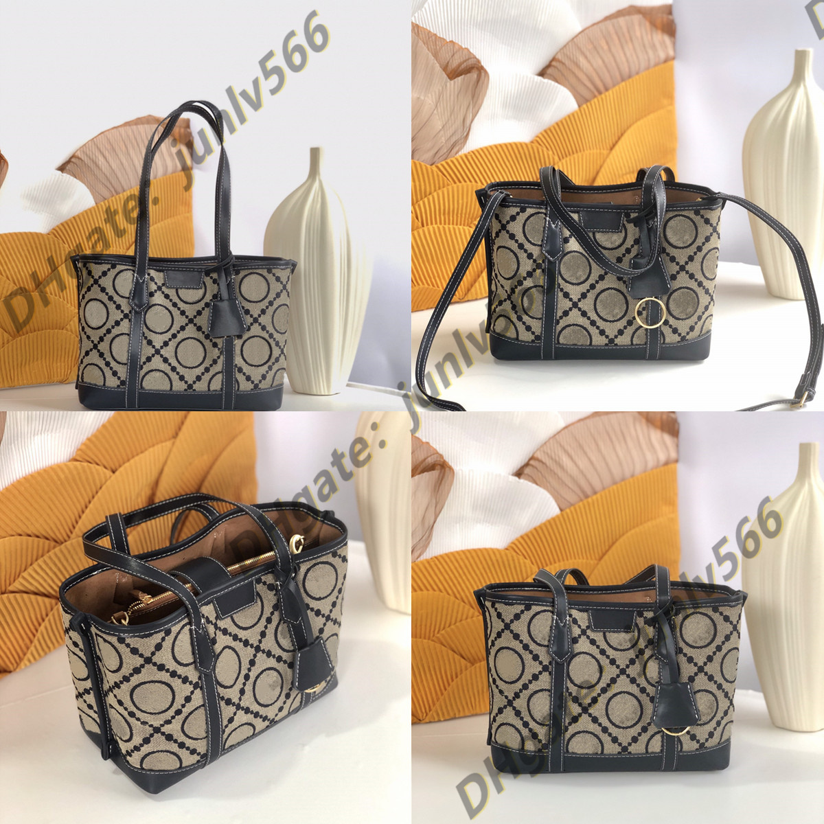 

Top 5A Evening Bags handbag handbag street women's canvas shopping bag designer shoulder bag wallet card, Brown