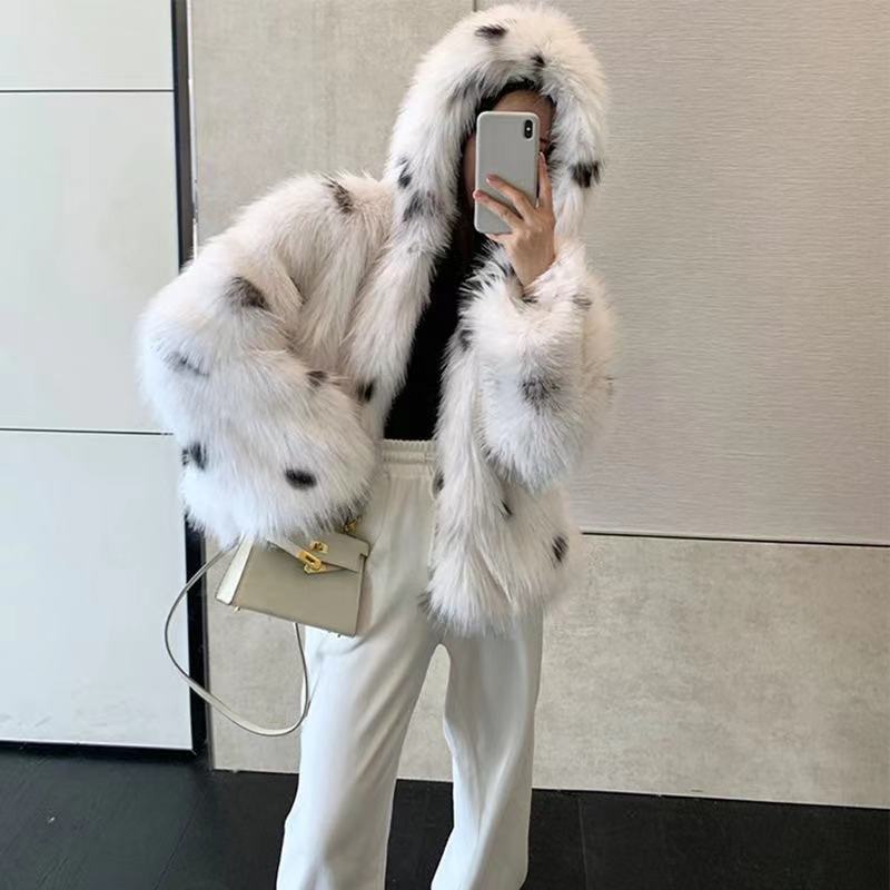 

Mink Coats Women FAUX Fur Coat S- thick Warm Outerwear Fake Fur Woman Jacket hooded Young 2022 Winter Net red lamb wool leisure Fashion, 999