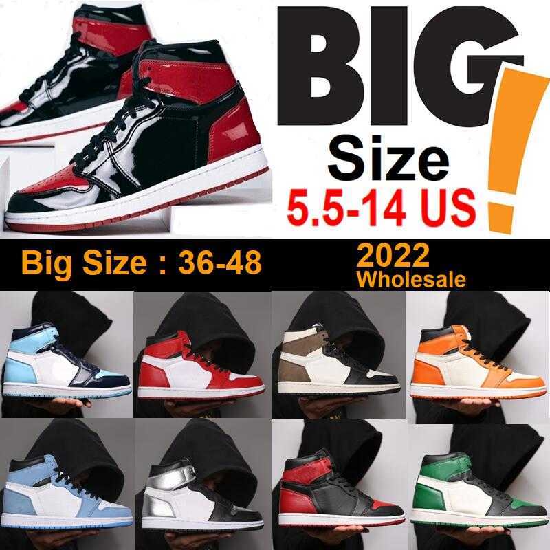 

Basketball Shoes Sneakers Storm Blue Sequoia Yellow Toe White University Chicago Larger Size 14 15 16 Women Men Large 46 47 48 1 Bred Patent, Color-18