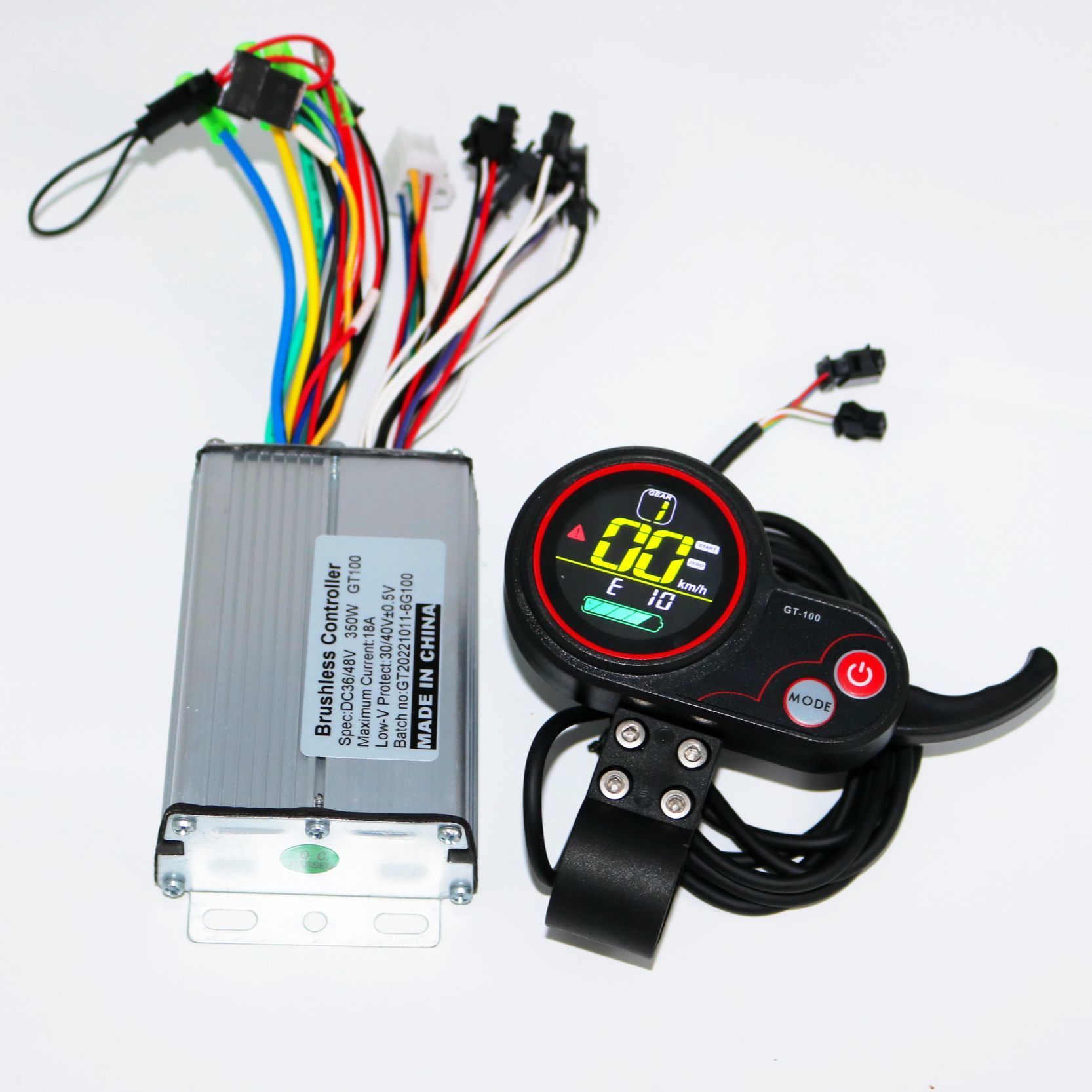 

Bike Handlebars Components GREENTIME 36V48V 350W BLDC Electric scooter controller Ebike brushless speed driver and GT100 LCD Display one set 221017