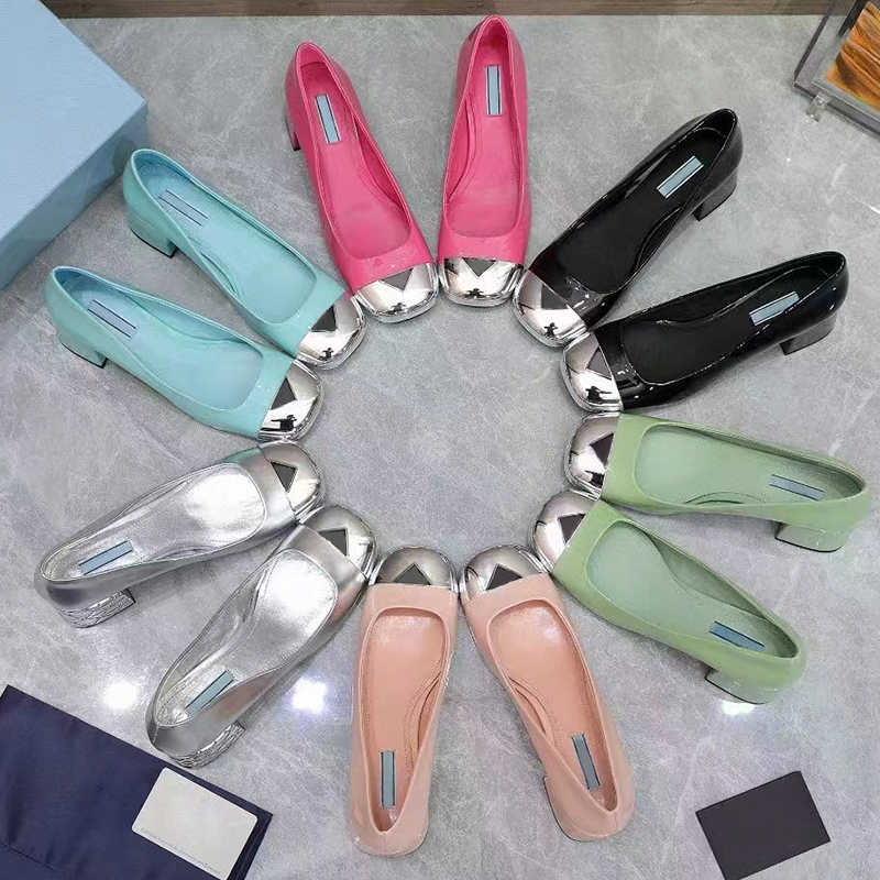 

Designer Loafers Flat Shoes Princetown Triangle Metal Iron Head Leather Women's 4.5CM Luxury Heel occupation Dress Shoes, Nude