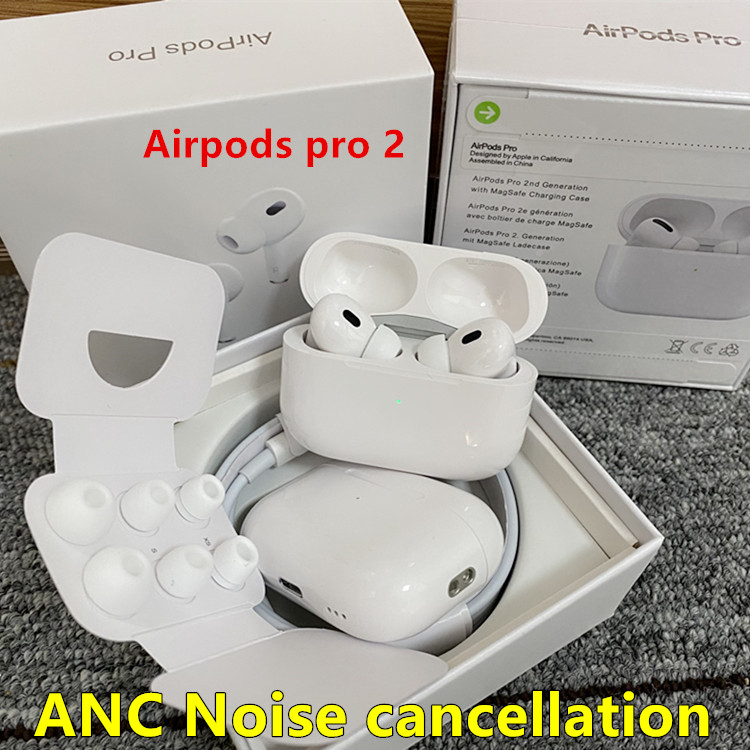 

For Apple AirPods pro 2 2nd generation ANC Noise cancellation sound Adjustment control AP3 Airpods Earphones Airpod Earbuds Wireless Bluetooth Headphones, White