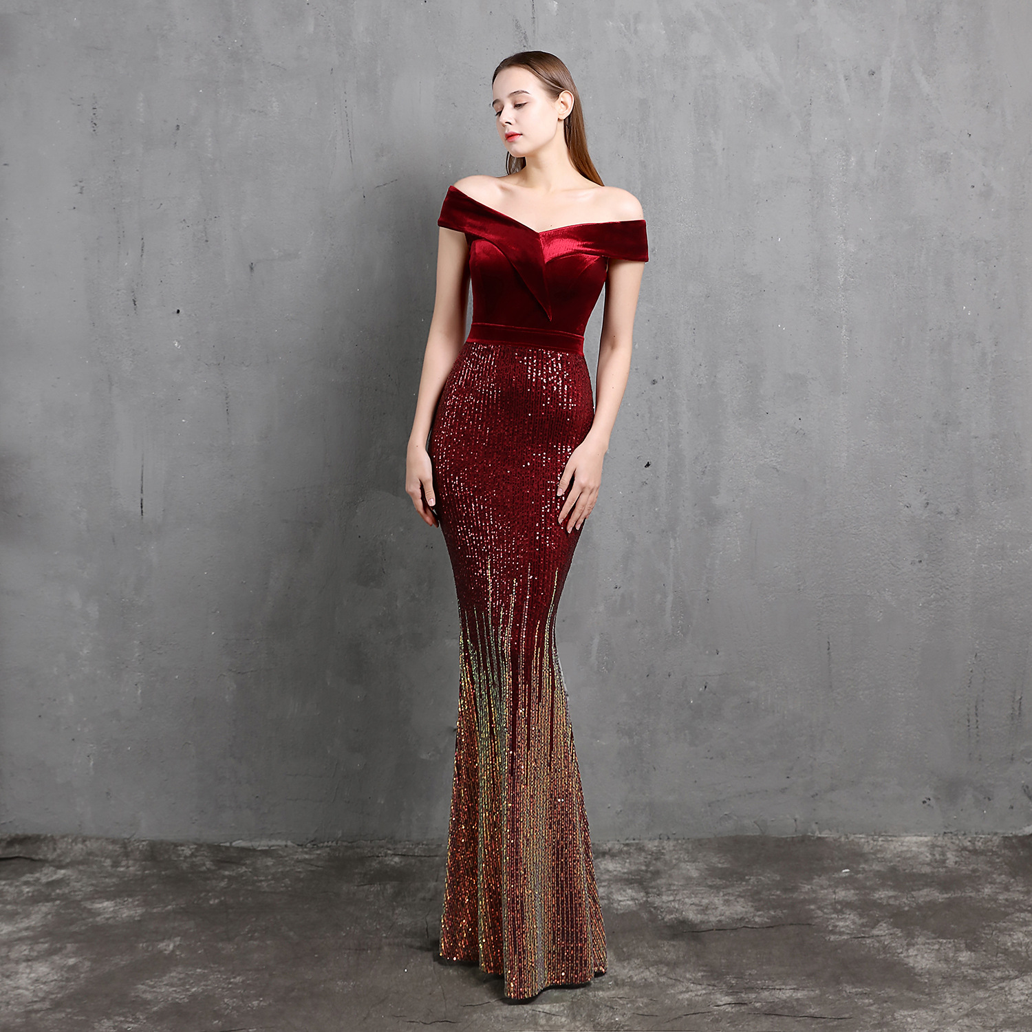 Robes de soirée sexy cristaux perlés pure cou hors épaule paillettes femmes robes de bal formelles robe de soirée cocktail plus la taille de noël
