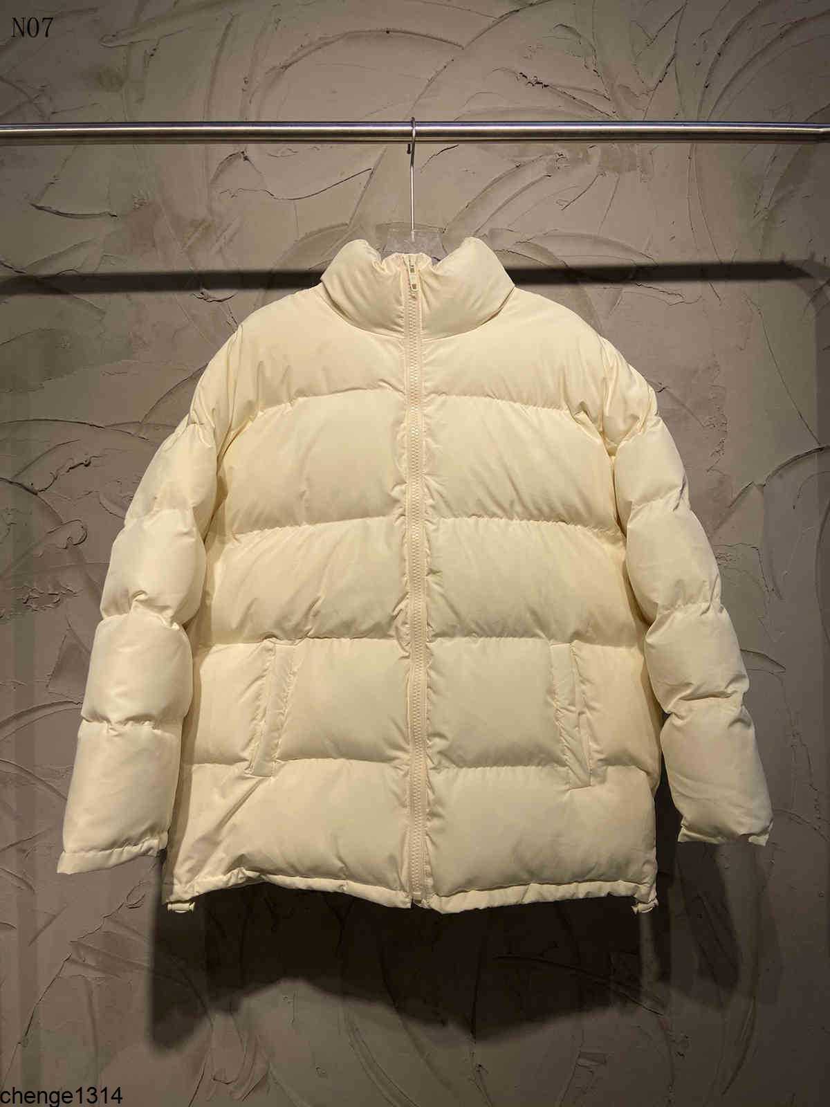 

Men's Down Parkas Jackets Branded Men Jacket Letter Appliques Designer Male Winter Warm Double Zipper Outwear Fashion Gentlemen Stand Collar605N, N0728-white