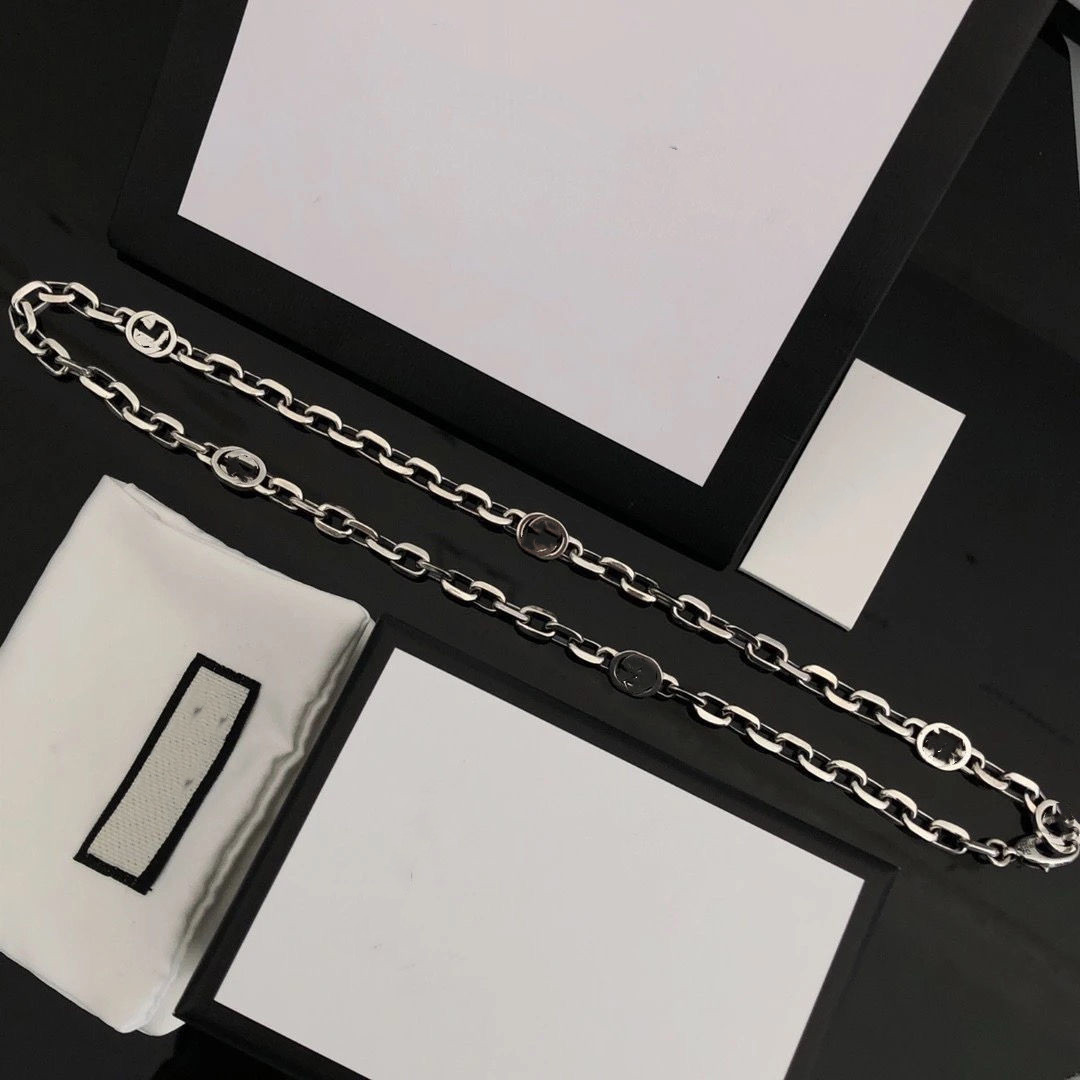 Party Favor 925 sterling silver double G interlock beads Pendant for both men and women fashion fashion necklace highs quality gift