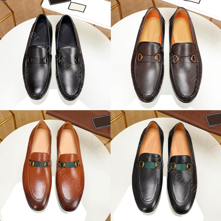 

Designer Luxury Shoes Loafers Princetown Metal Buckle Mens Leather Printed Embroidery Men Flat Dress Shoes Size 38-46, 15