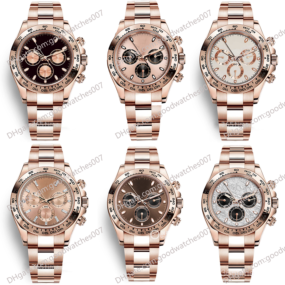 

10 Style Men's Watches 116505 40mm Chocolate Dial 18k Rose Gold Natural Rubber Strap No Chronograph 2813 Sports Automatic Mechanical Men's Wrist Watch 116515, M116505-0017