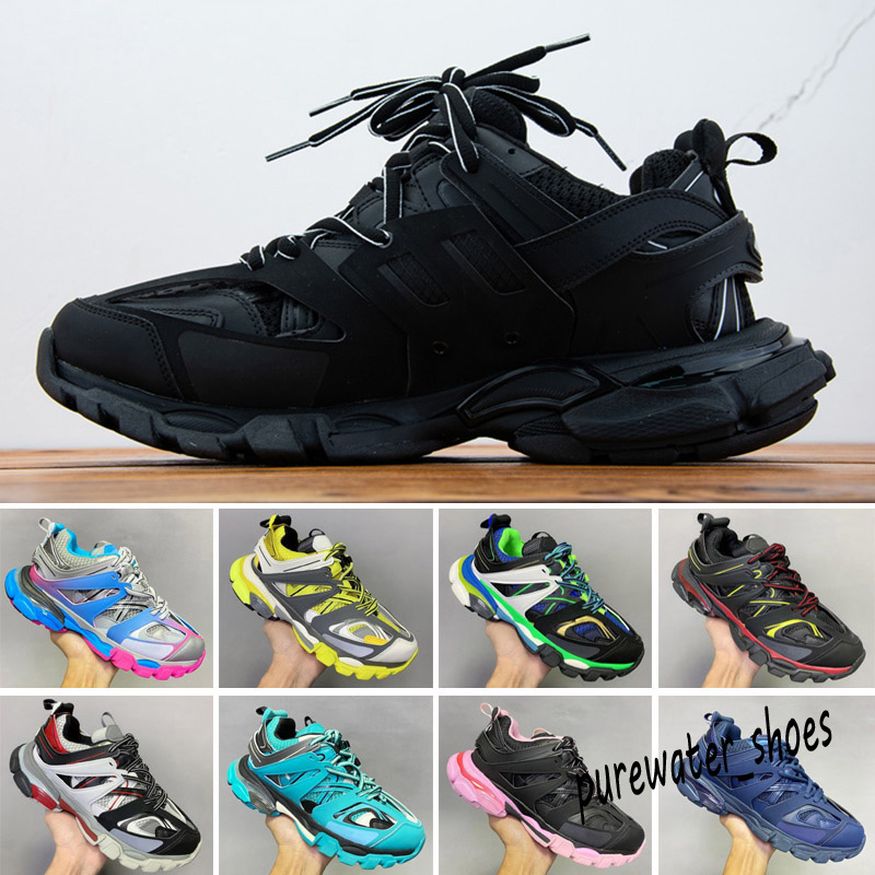 

Men Women Casual Sports Shoes fashion Track 3 Sneaker Beige Recycled Mesh Nylon sneakers Top Designer Couples platform runners trainers shoe size 35-45 PR60, # 1