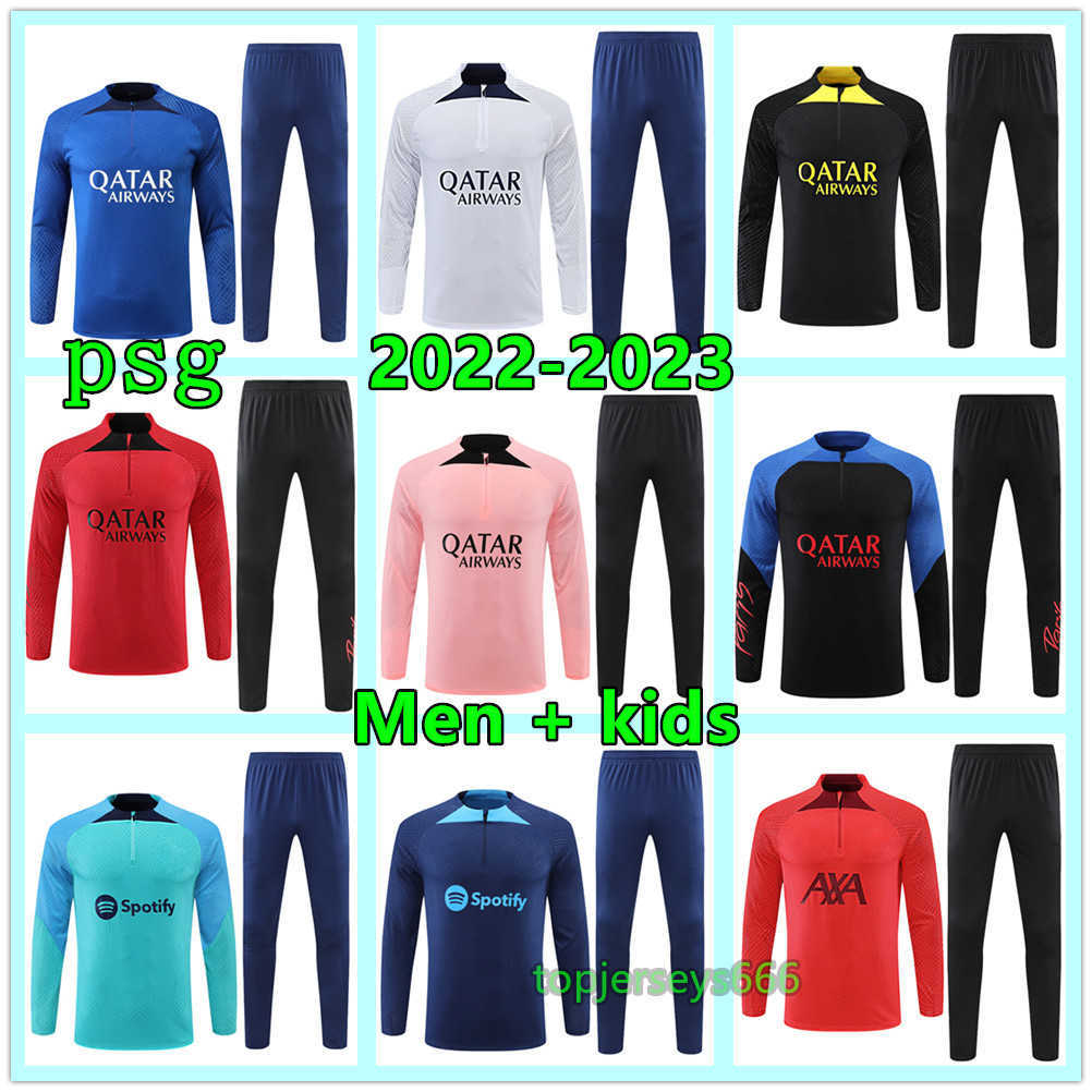 

22 23 psgs kids soccer tracksuit Men football training jogging 2022 2023 mbappe football tracksuits jersey kit uniform survetement chandal, 10