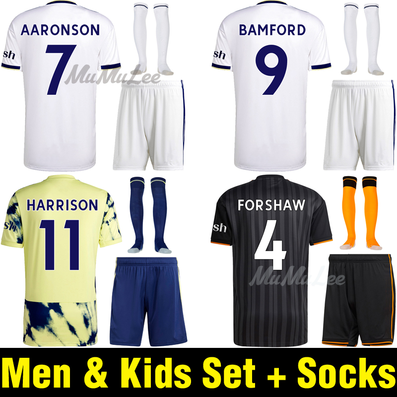 22 23 BAMFORD LEEDS Soccer Jerseys Aaronson COOPER JAMES 2022 2023 SUMMERVILLE ADAMS JUNIOR ROCH HARRISON men kids set Football Shirts