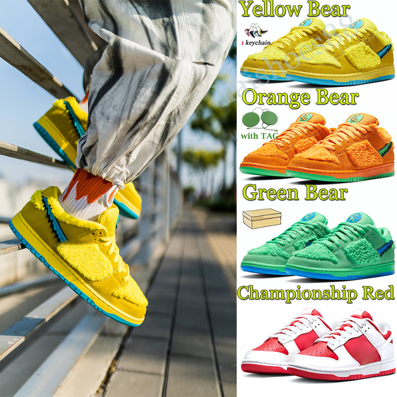 

Sneakers Casual Shoes low dunked Green Orange Bear Yellow Bear Championship Red Chunky Dunky Men Women Medium Curry, Laser orange 36-45(2)