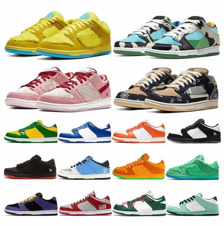 2022 Chaussures de sport de grande taille pour hommes, femmes Panda Noir Blanc Rose Whisper Grey Fog Medium Curry UNC Syracuse Varsity Green bask