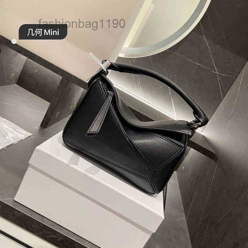 

Bag Puzzle Fashion Designer Bags loews Leather Mini Geometric Portable Splicing Soft Women's Single Diagonal Pill KDWL, Red