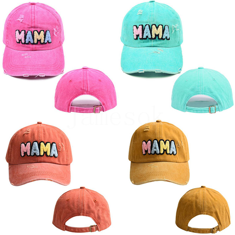 

Mama Patch Embroidery Solid Color Adjustable Baseball Cap Women Washed Snapback Dad Hat Fashion Sunshade Truck Driver Caps Hats de833, Multi