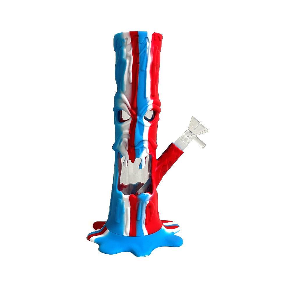 

Home Garden candle unique shape silicone water pipe glass bong hot sales colorful smoking water pipes