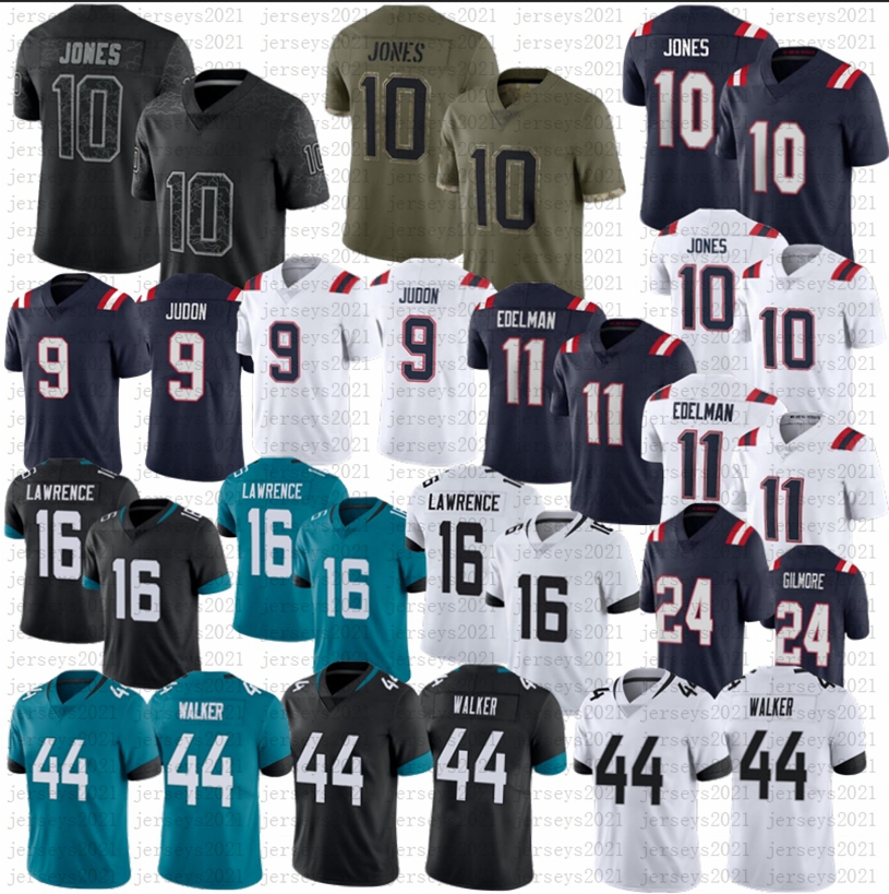 

Mac Jones Football Jersey Men Women youth 9 Matt Judon Trevor Lawrence Travon Walker 11 Julian Edelman Stitched jerseys, As