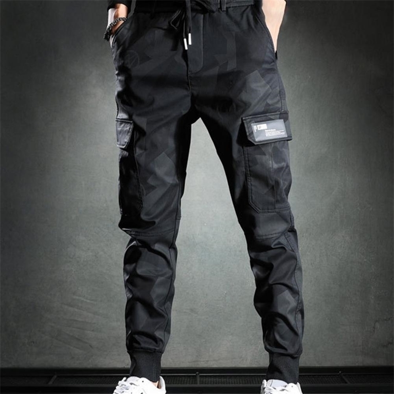 

Mens Pants Autumn Cargo Pants Casual Camouflage Jogger Pants Drawstring Multi Pockets Bottoms Ankle Tied Trousers for Daily Wear 221017, Black
