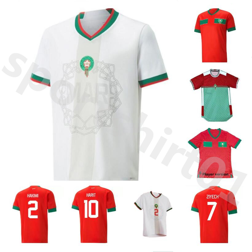 

Morocco Soccer Jersey fans Player version Maillot Maroc 2022 2023 WORLD HAKIMI Home Red Away White ZIYECH ALIOUI MUNIR TOP Qualitys 22 23 Mens Maillots de foot CUP