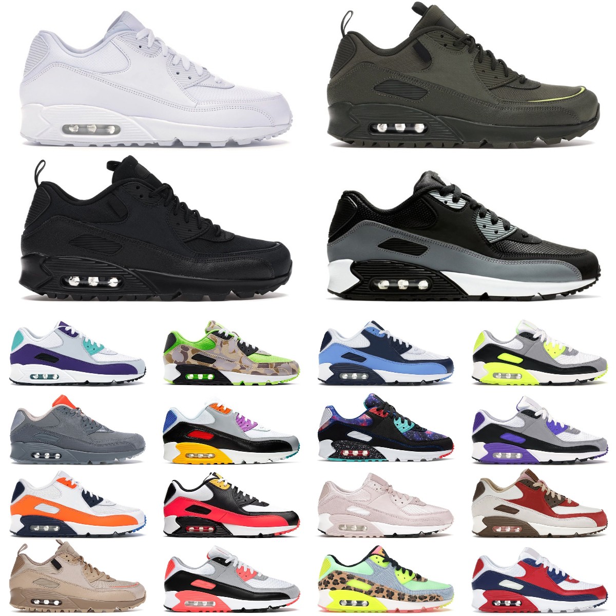 

NEW Original 90s running shoes 90 mens womens Triple Black White Flyleather Infrared Laser Blue Obsidian Orange Camo UNC Batman Trainers Sneakers 36-45, Box