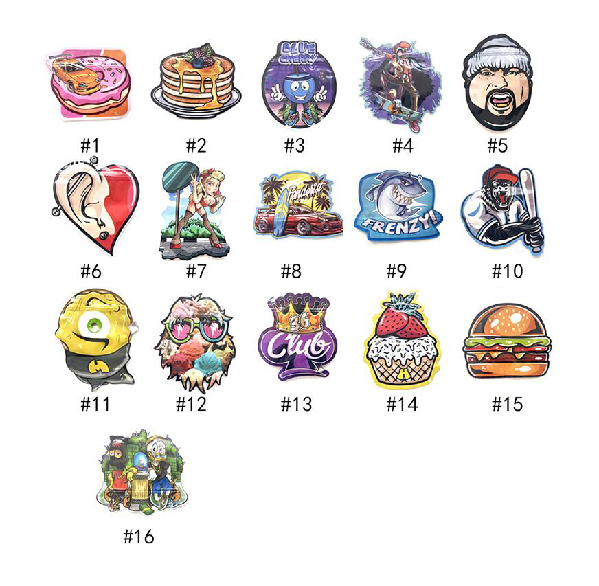 

edible Special-shaped mylar bags 3.5 Uniquely Shaped Pouches with Zipper smellproof plastic cut out packaging baggies