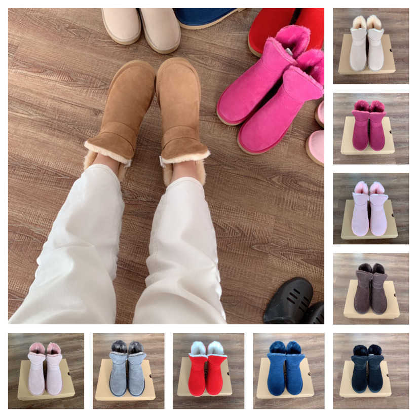 

ugglies boots Australia Australian Classic Warm Boots Womens leather wgg snow boot Mini Half AUS Booties Winter Full fur Fluffy furry shoes Thicken fleece 1JT7, No shoes