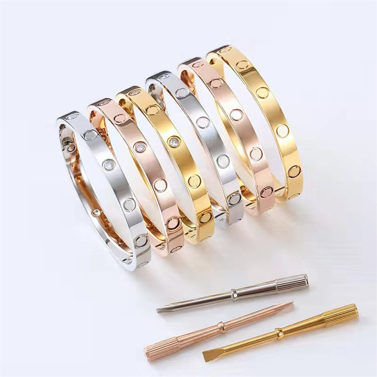 Bracelet de designer Bracelets de luxe Classique Mens Bracelet Boulon Tournevis Lettres Cadeaux Femmes Diamant Or Luxueux Bracelets Bijoux avec s