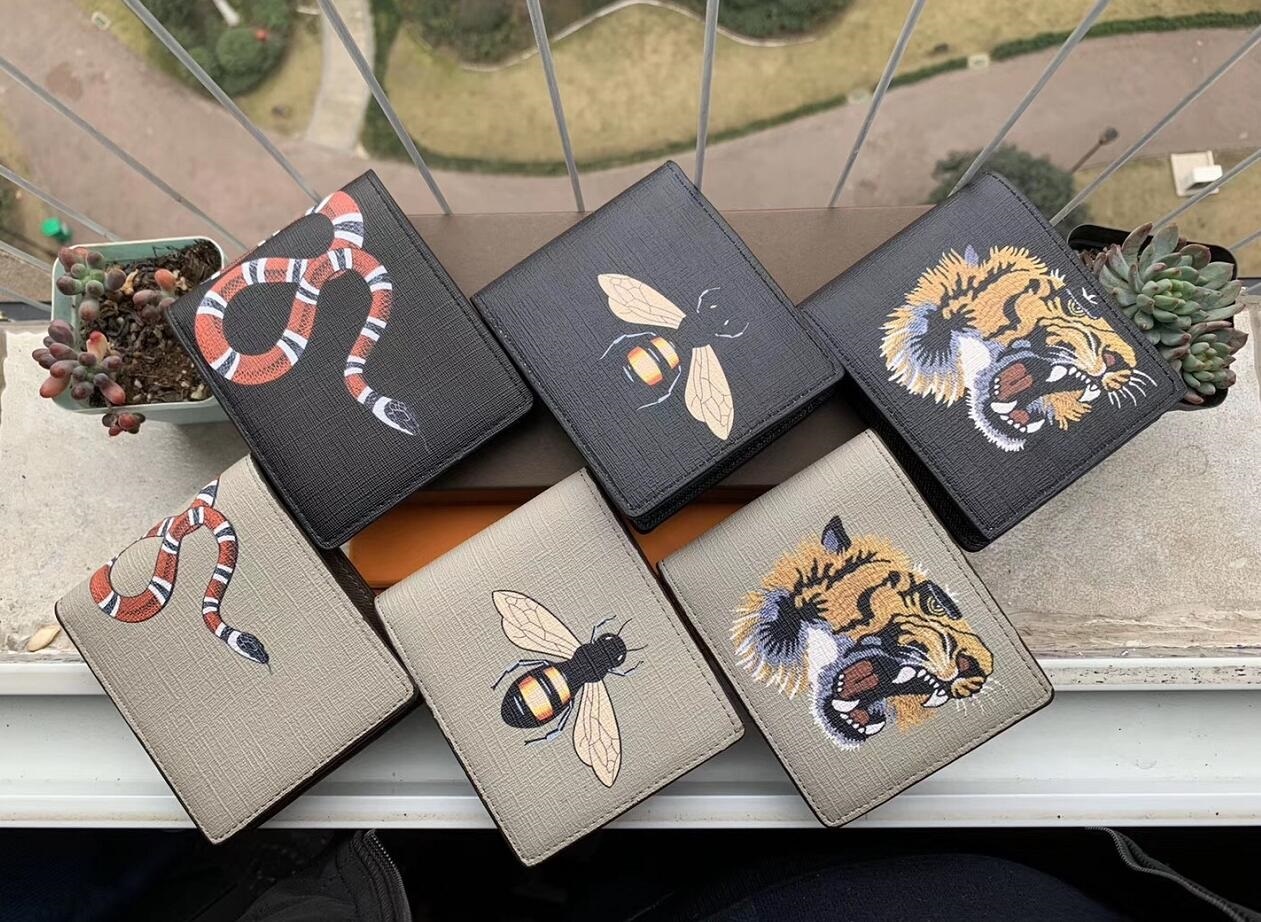 

Hot With box dust bag High quality L billfold Wallet Paris Plaid Style Fashion GG Designers Mens Wallet Women Purse High-end S Luxury Wallets handbag, Black bee