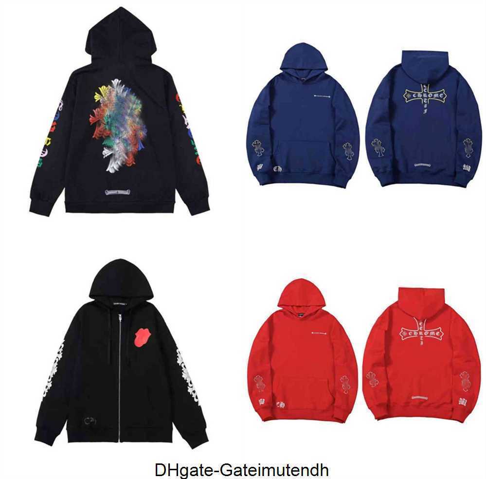 2022 Men d'hiver imprimé sweat à capuche pull pull-pulls molletones chromés coeurs à capuche arme de haute qualité ch chromeheart mode mode xl