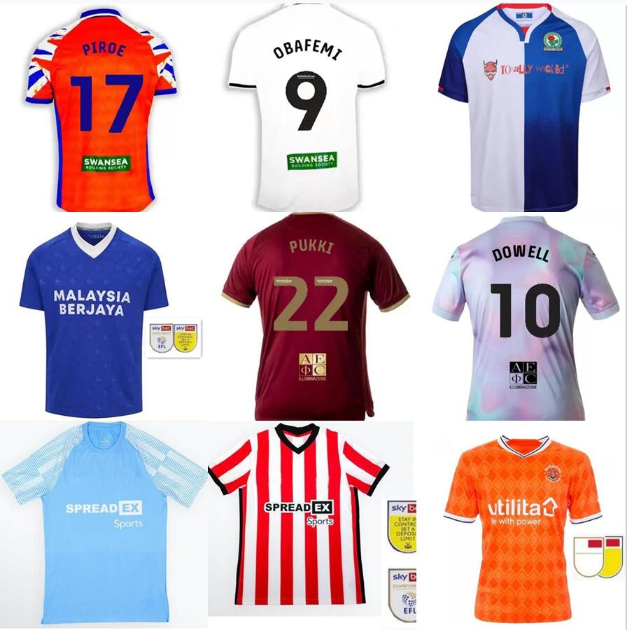 

22/23 Sunderland Soccer Jerseys city 2022 2023 camisetas de futbol Blackpool home away Obafemi Ntcham Whittaker Paterson Piroe men Cardiff football shirts uniforms, Lavender