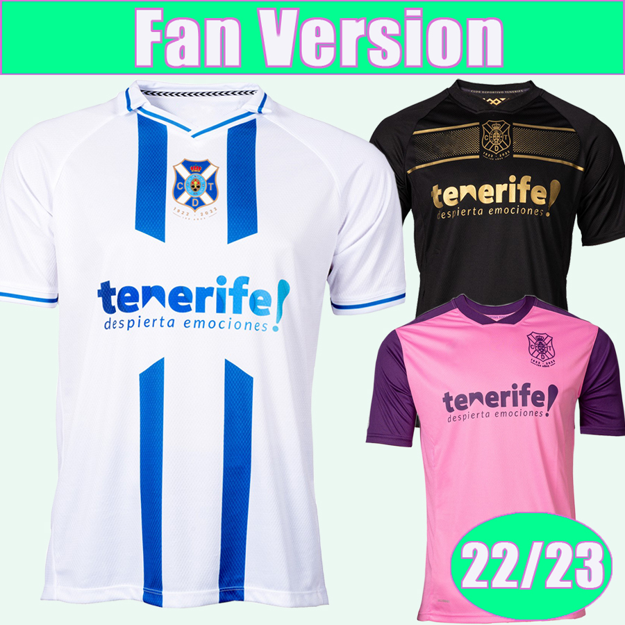 

22 23 CD Tenerife Mens Soccer Jerseys RUBEN BORJA GARCES MO DAUDA MICHEL SHASHOUA ELADY MELLOT ENRIC GALLEGO Centennial Home Away Football Shirt Uniforms, Qm11268 22 23 100th home l. lig. patch