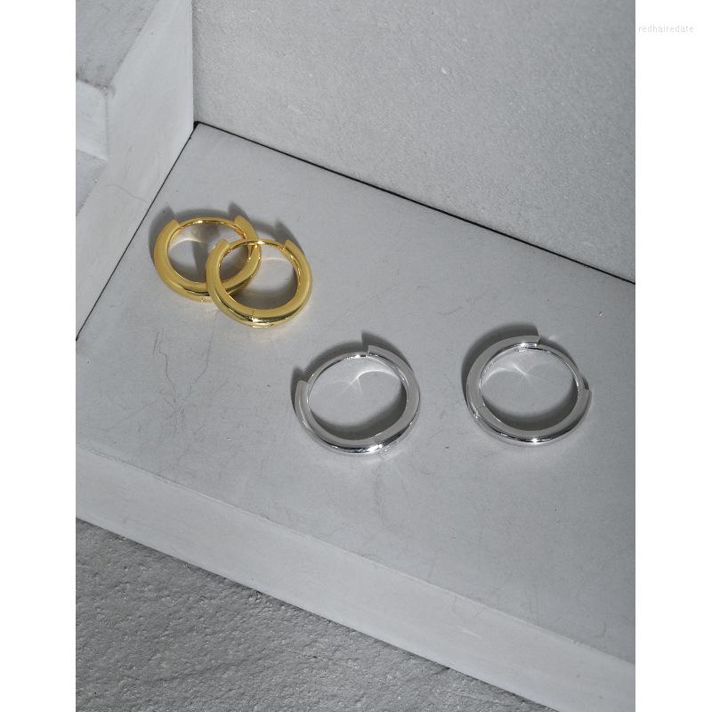 

Hoop Earrings 5mm-12mm Authentic 925 Sterling Silver Polished Circle Lucky Round Huggie Buckle Jewelry C-EB103